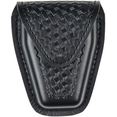 MODEL 190 HANDCUFF CASE BASKETWEAVE BLACK, HIDDEN SNAP