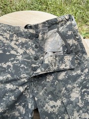 Gray Digital Camo Cargo Tactical Pants Ankle Drawstrings Cotton Blend M