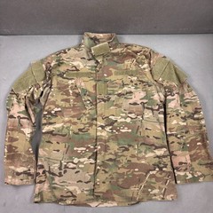 Propper Coat Men Large Brown Multicam Flame Resistant Shirt Utility Army Combat