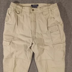 5.11 Tactical Tan Cargo Pants Mens Size 34×32 Tag 34×34 Zip Fly 7 Pocket Cotton