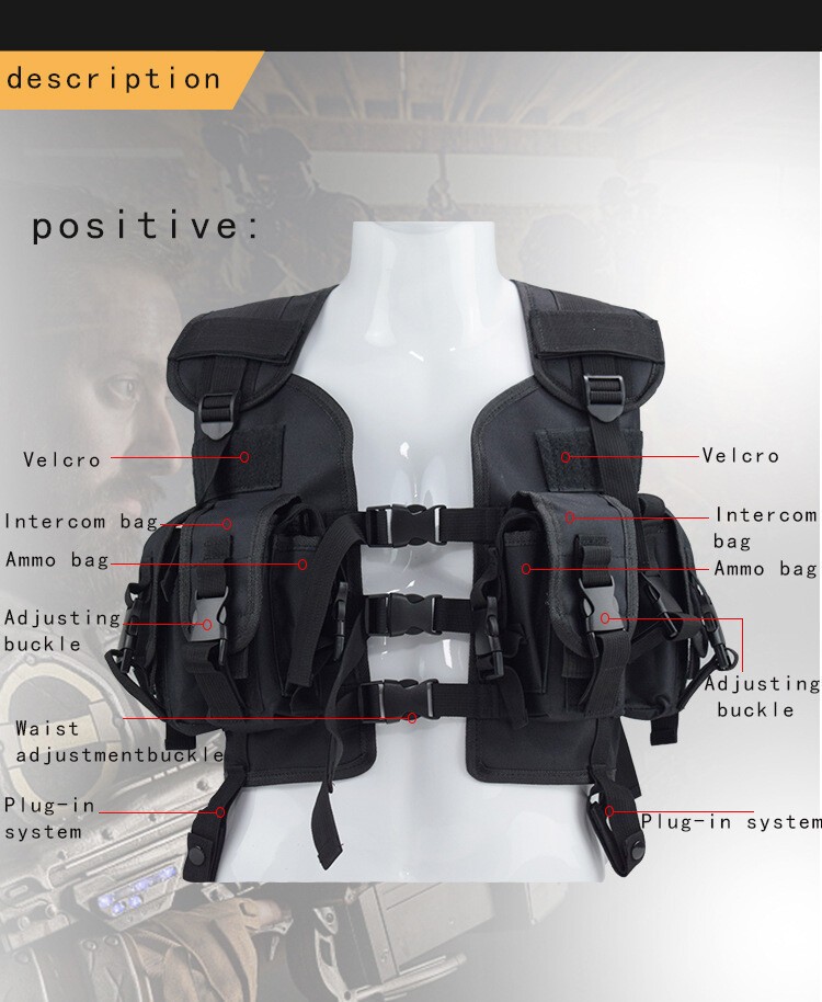 US 97 Seal Chest Rig Vest 900D Oxford Fabric CQB LBV Protective Training Clothe