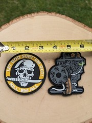 Military PVC Removable Hook & Loop Patch Let God Sort’em Out Skull Machine Gun