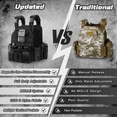 Body Bulletproof Vest Front Back Magnetic Armor Carrier Tactical Vest Guard