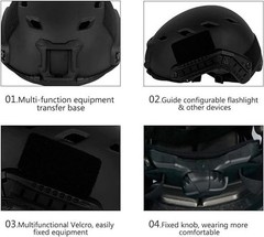 Fast Base Jump Tactical Helmet for Airsoft with 12-in-1 Headwear