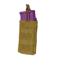 Single Modular MOLLE Open Top Pull Cord 5.56 Mag Pouch – Coyote