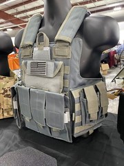 Grey/blue Tactical Vest Plate Carrier With Plates- 2 10×12 curved Plates