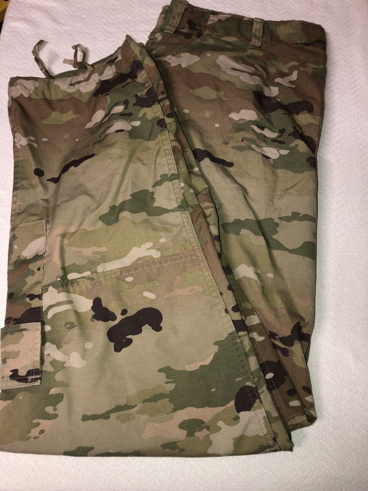 Army Combat Uniform Camo Pants Permethrin Medium Large W 32.5 To 35.5 L 35 To 39