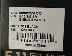 *BRAND NEW* 5.11 SIG SAUER EMBLEM PATCH & MATCHING SMALLER STICKER BLACK & GREY