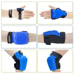 Boys Knee Pads Elbow Pads Wrist Guards set 6 in 1 for Kids Ages 3-9 Small Blue