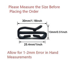 Alamic 20 Pack Plastic Webbing Ending Clip 1″ Tactical Backpack Strap Black
