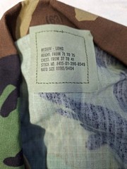 GI M81 Woodland BDU Shirt Nyco Ripstop Genuine Issue,Medium Long Hot Weather