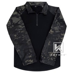 KRYDEX Gen4 Combat Shirt Army Uniform with Elbow Pads Tops Black MC Camo Airsoft