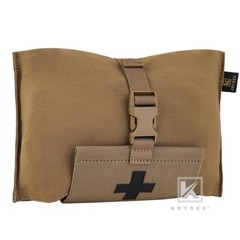 KRYDEX Tactical Rip Away Blow Out Med IFAK Pouch Stretch MOLLE/Belt Coyote Brown