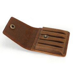TOURBON Leather Hunting 5 Rounds Rifle Ammo Belt Pouch Cartridge Shell Wallet US