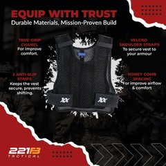 221B Tactical Men’s Maxx-Dri 3.0 Body Protection Airflow Ventilation Police Vest