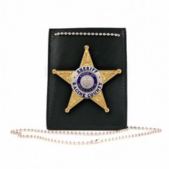 Boston Leather Model 5845NPB Neck, Pocket, Belt ID and Badge Holder