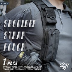 WYNEX Molle Accessories Pouch of Double Zipper Pocket Version, Black-1Pcs