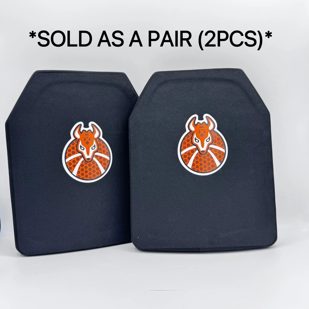 IRON ARMADILLO® Lvl 3+ Ceramic Rifle Rated Armor Plate 10″x12″ stop 7.62×63 Pair