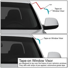 Dna Motoring Set Of 4 Tape-On Window Rain Guards Compatible 2005-2014 Tacoma