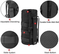 Tactical Molle Water Bottle Holder Upgraded Drawstring Open Top Water Bottle Bag