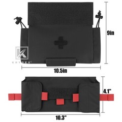 KRYDEX Tactical Roll Up IFAK Drop Pouch Medical EMT First Aid Pack Bag Black