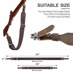 Aisin Gioro Rifles Slings, 2″ Wide Weave Cotton Gun Slings with Large, Brown