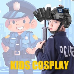 Kids Tactical Helmet Set with Headset Walkie Talkies, Police Kids Toy Soldier…