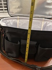 Black Multi-Pocket Range Bag, Utility Gear Bag, Lunch Bag with Shoulder Strap