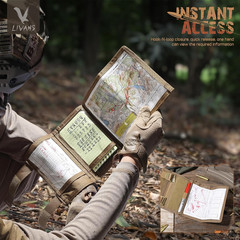 Tactical Map Arm Sleeve with Rewritable Windows and Flag Patch, Military Style
