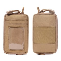 Khaki Tactical Wallet Card Bag Waterproof Money Card Key Holder Belt Waist Bag