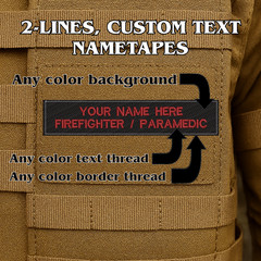 Custom Fire/Rescue/EMS/Police Embroidered Name Tapes – 1″ X 5″, Hook & Loop Back