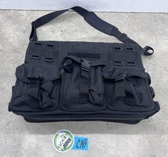 Rugged Code Alpha Tactical 18″ x 14” Black Messenger Laptop Bag NRA Embroidered