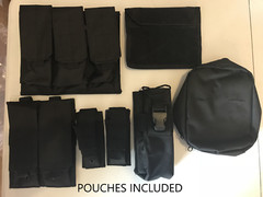 Black Tactical Vest Plate carrier w/ 2 Curved 10×12 Plates