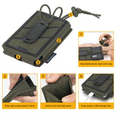 IDOGEAR TGS Tactical Phone Pouch 5.56 Mag Pouch Universal MOLLE Phone Case Gear