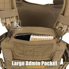 KRYDEX Tactical Plate Carrier Quick Release Laser Cut MOLLE Panel w/ Clip Coyote