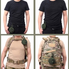Men Portable Mini Tactical Pouch Holder Waist Bag Round Small Case Zipper Wallet