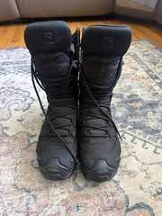 Salomon woman’s /Men’s Waterproof Black Tactical Boots Solid Lace-Up US 8