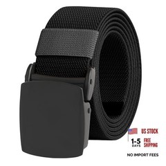 Men’s Tactical Belt, Nylon Casual Metal Belt Buckle Large Black-stretch