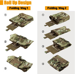 KRYDEX Molle Dump Pouch Roll-Up Drawstring Magazine Utility Pouch Folding Dump B