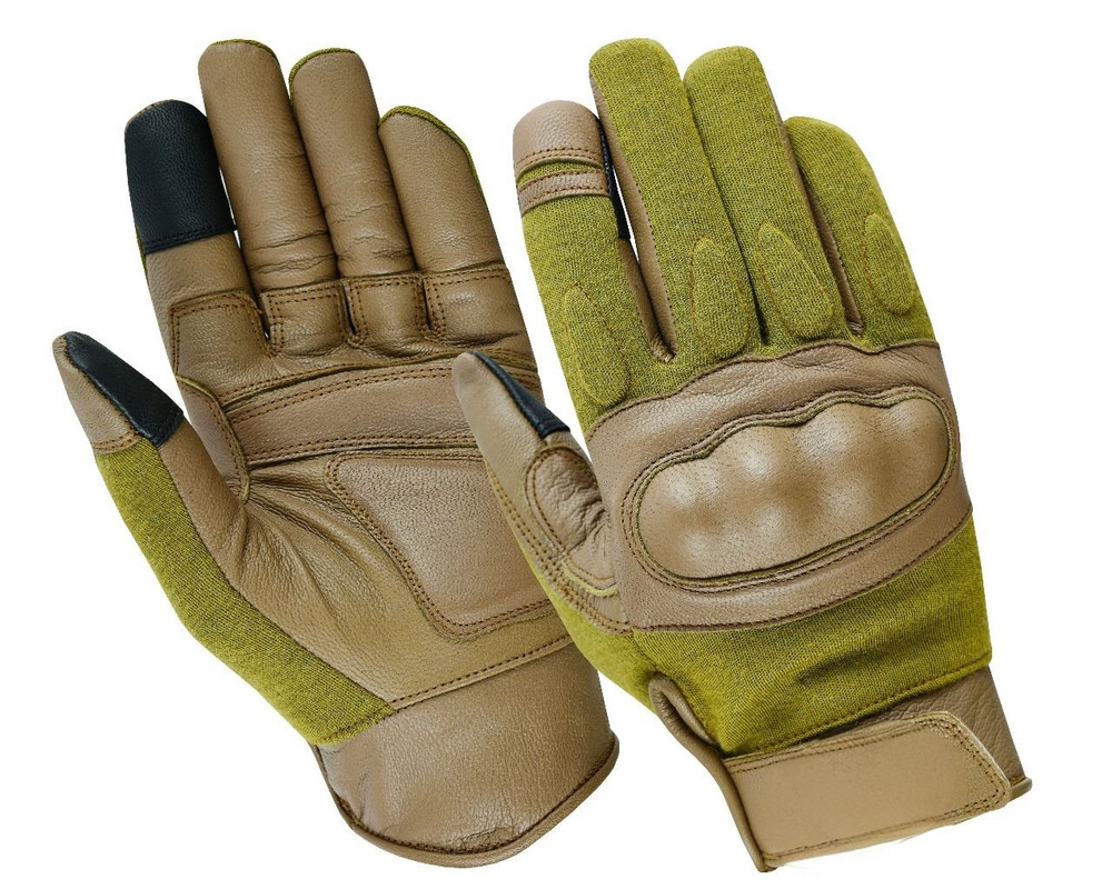 Tactical Leather Gloves Hard Knuckle Protection Touchscreen Military Combat