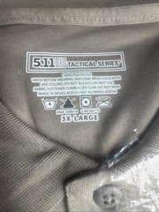 New 5.11 Tactical Series Men’s Polo Short Sleeve 3XL Tan Moisture Wicking NWT