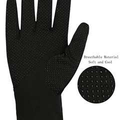 Men Driving Cycling Gloves Summer Full Finger Sun UV Protection black