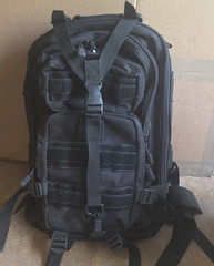 Flying Circle Tactical Backpack Black MOLLE Webbing Padded Straps Nylon