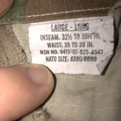 Army Combat Uniform Camo Pants Permethrin Medium Large W 32.5 To 35.5 L 35 To 39