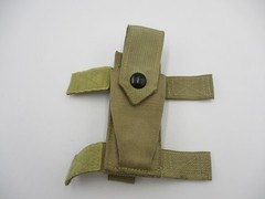 SPEC OPS Brand Tactical Magazine Flashlight Pouch Tan Nylon MOLLE Belt Sheath