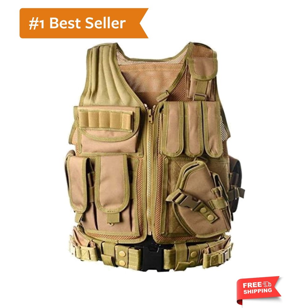 600D Tactical Outdoor Vest for Adults S-XXXXL Breathable and Adjustable for T…