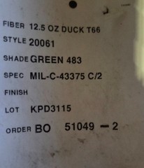 Mil-Spec Nylon Duck Fabric Camo green 483 43″ wide Military Gear per yard