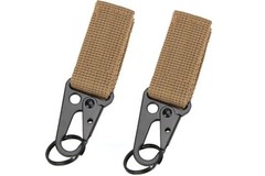 Tactical Gear Clips, Molle Key Rings, Gear Keychains, Molle Hooks, 2-Pack