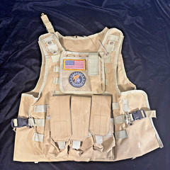 Lancer Tactical Vest Military Molle Vest Body Armour Tan With Pouches & Pockets