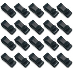 Alamic 20 Pack Plastic Webbing Ending Clip 1″ Tactical Backpack Strap Black